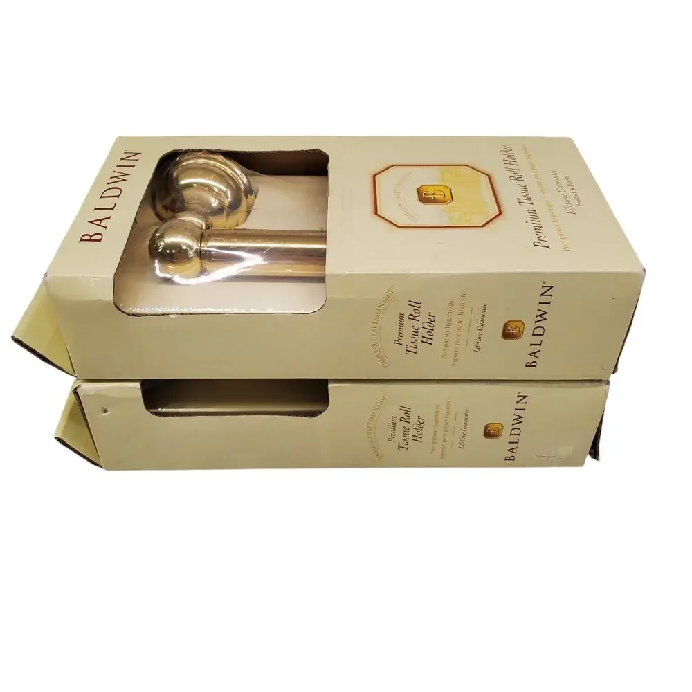 Baldwin Toilet Paper Roll Holder Solid Polished Brass NEW 2 Pack Laguna 3543-030